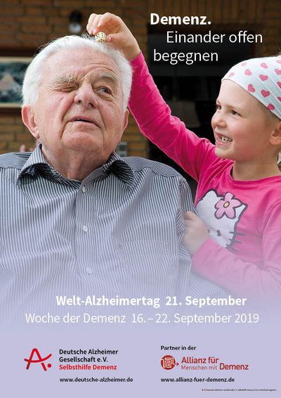 Poster zum WAT-Motto 2019: Demenz. Einander offen begegnen.