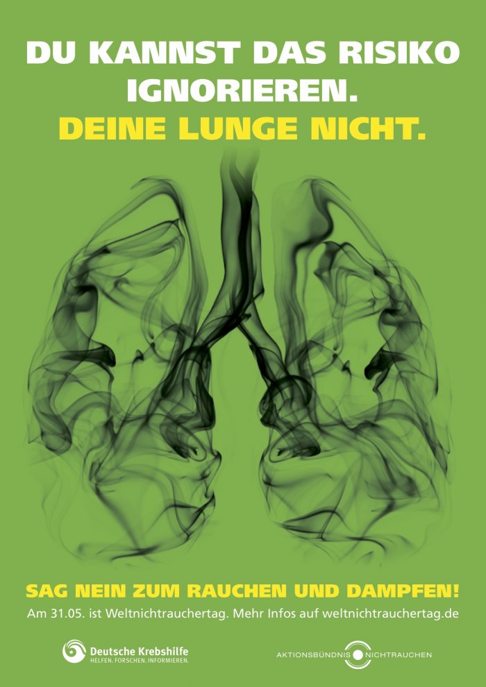 Poster zur Kampagne Weltnichtrauchertag.
