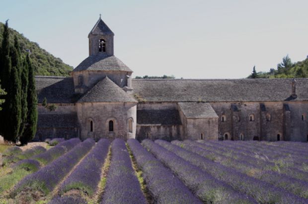 Die Klostermedizin bietet verborgenes Wissen, dass uns auch heute noch Nutzen kann. © Pixelwolf2 - Fotolia.com Ein Kloster steht zwischen Lavendelfeldern.