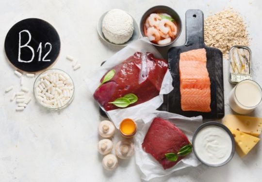 Lebensmittel mit hohem Vitamin B12-Gehalt.